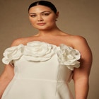 Bridal by ELOQUII Strapless Mini Dress With Rosette image number null