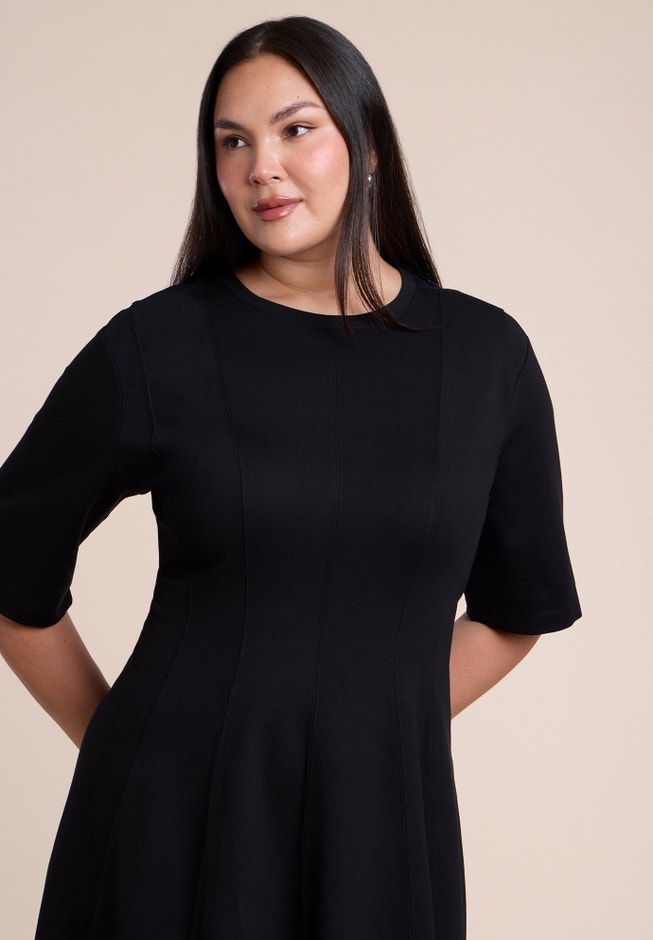 Seam Detail Ponte Workwear Midi Dress image number 2