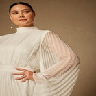 Bridal by ELOQUII Pleated Mini With Full Sleeve image number null