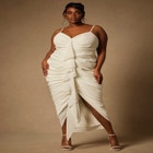 Bridal by ELOQUII Draped Dress With Cascade image number null