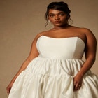 Bridal by ELOQUII Mini Flare Dress With Structured Bodice image number null