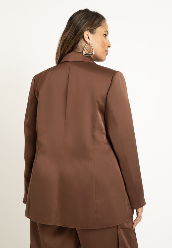 Oversized Satin Blazer image number null