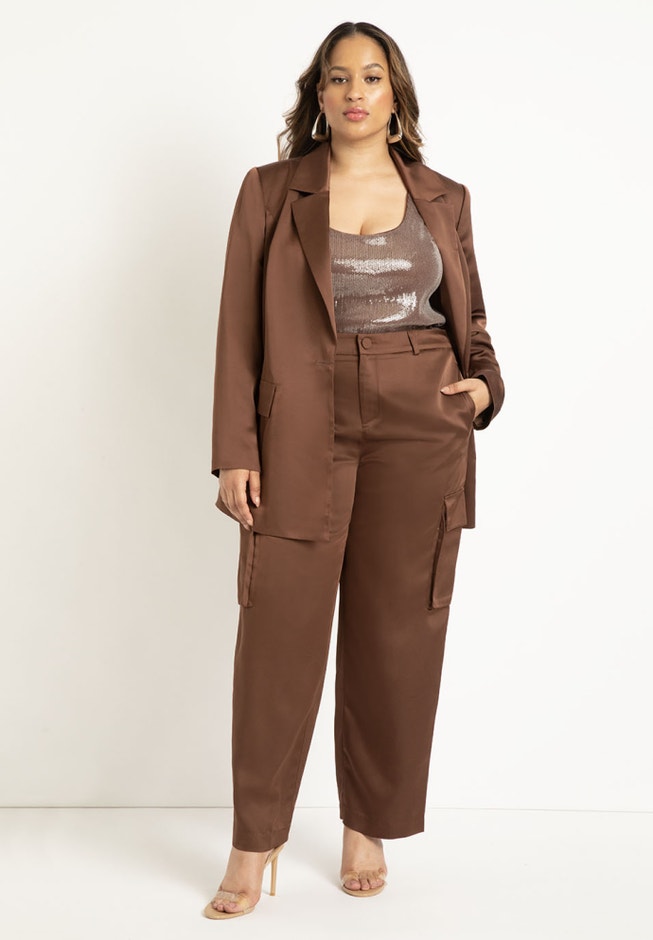 Oversized Satin Blazer image number null
