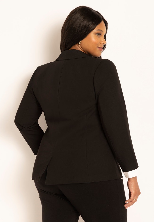 Contrast Hem Blazer image number 1