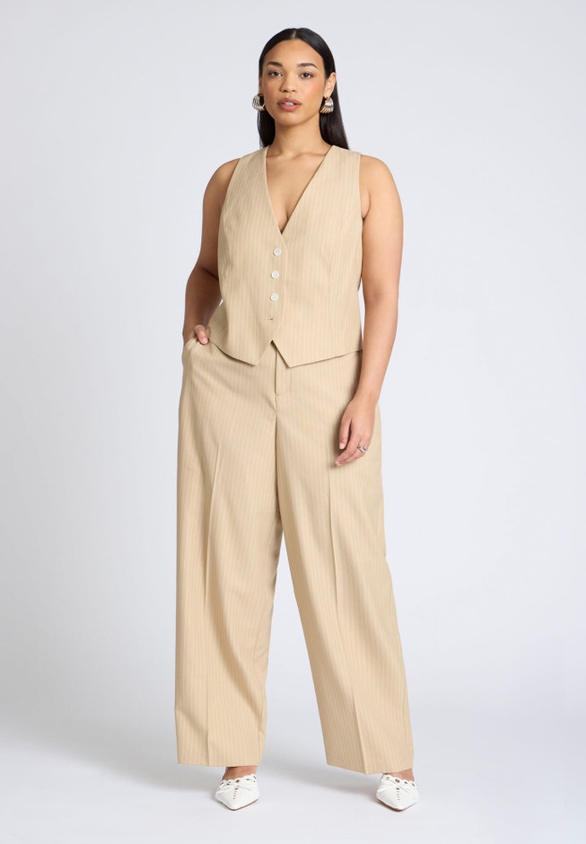 Pinstripe Suit Vest image number null