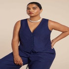 Pinstripe Suit Vest image number null