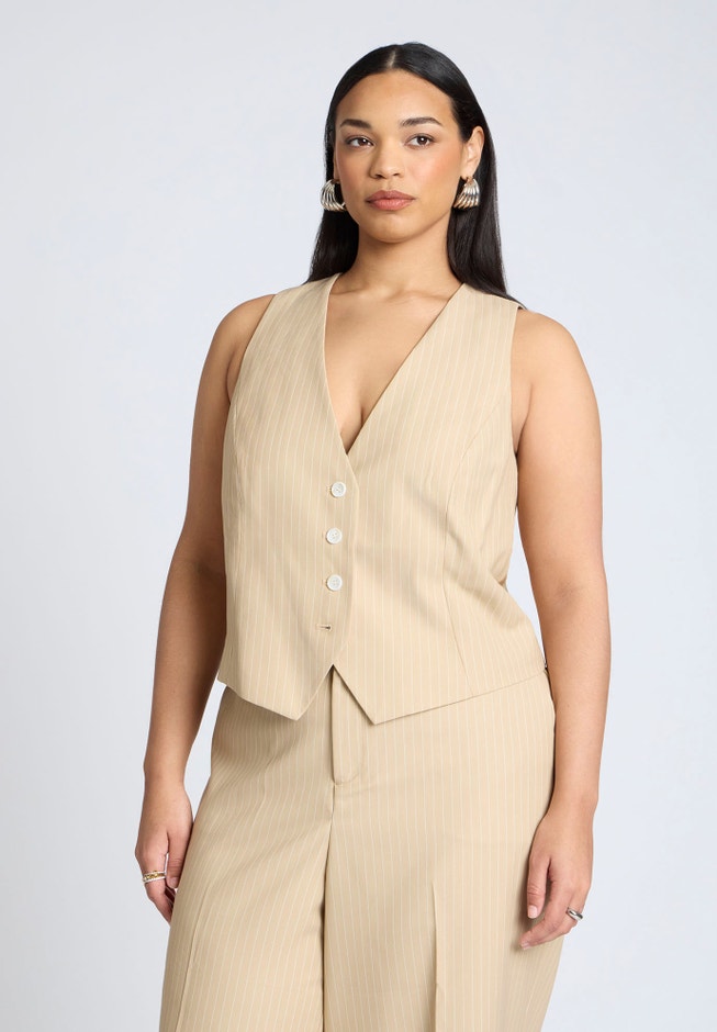 Pinstripe Suit Vest image number null