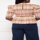 ELOQUII Elements Smocked Bodice Peplum Top image number null