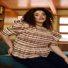 ELOQUII Elements Smocked Bodice Peplum Top image number null