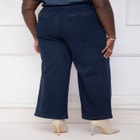 ELOQUII Elements High Rise Button Fly Wide Leg Trouser image number null