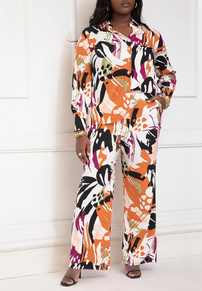 ELOQUII Elements Flared Leg Pant image number 1