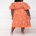 ELOQUII Elements Puff Sleeve Belted Dress image number null