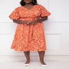 ELOQUII Elements Puff Sleeve Belted Dress image number null