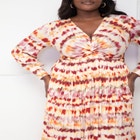 ELOQUII Elements Knot Front Pleated Skirt Dress image number null