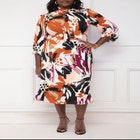 ELOQUII Elements Tie Neck Jersey Dress image number null