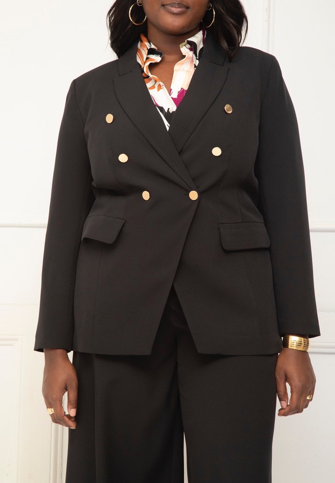 ELOQUII Elements Fitted Angular Blazer image number 0