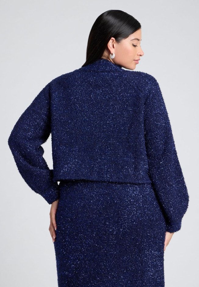 Overlap Front Lurex Sweater image number null