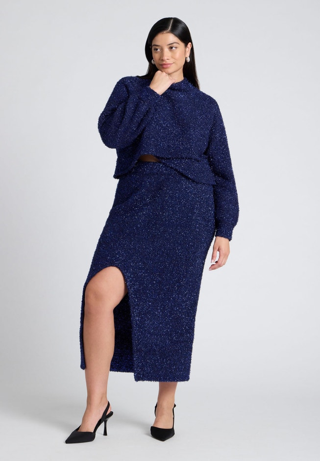 Overlap Front Lurex Sweater image number null
