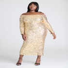 Off The Shoulder Sequin Column Dress image number null