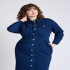 Denim Fitted Dress image number null