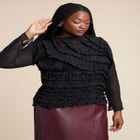 Textured Smocked Top image number null