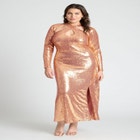 Cross Front Sequin Maxi Dress image number null