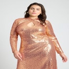 Cross Front Sequin Maxi Dress image number null