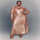 Cross Front Sequin Maxi Dress image number null