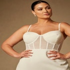 Bridal by ELOQUII Sheer Bodice Structured Dress image number null