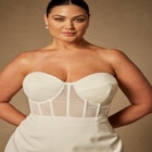 Bridal by ELOQUII Sheer Bodice Structured Dress image number null