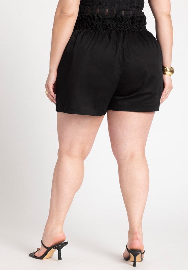 Ruffle Waist Shorts With Tie image number 2