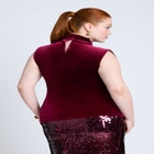 Funnel Neck Velvet Shell image number null