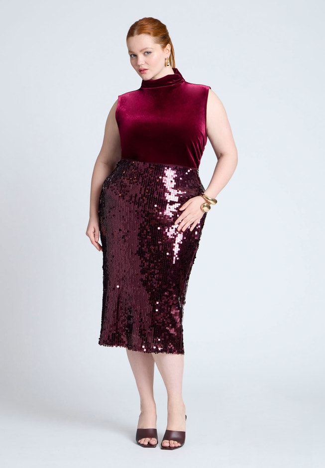 Funnel Neck Velvet Shell image number 2