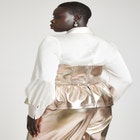 Strapless Faux Leather Peplum Top image number null