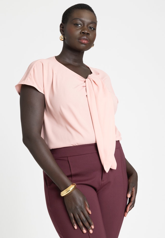 Draped Tie Detail Top image number null