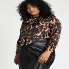 Exaggerated Tie Neck Blouse image number null