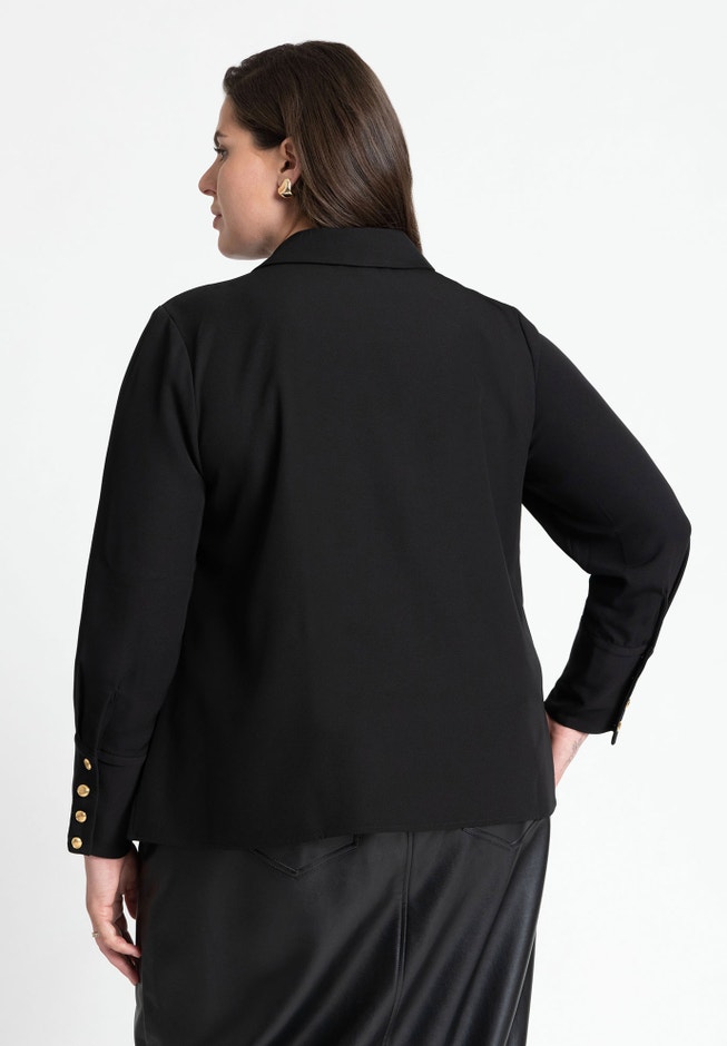 Pointed Collar Button Up Shirt image number 1