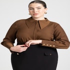 Pointed Collar Button Up Shirt image number null