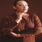 Pointed Collar Button Up Shirt image number null