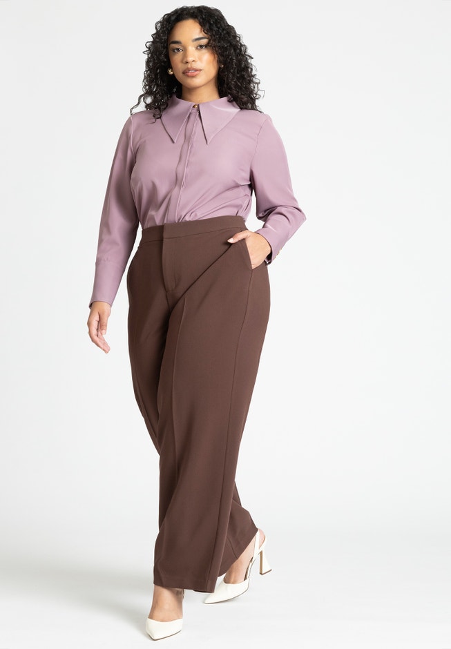 Pointed Collar Button Up Shirt image number 2