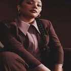 Pointed Collar Button Up Shirt image number null