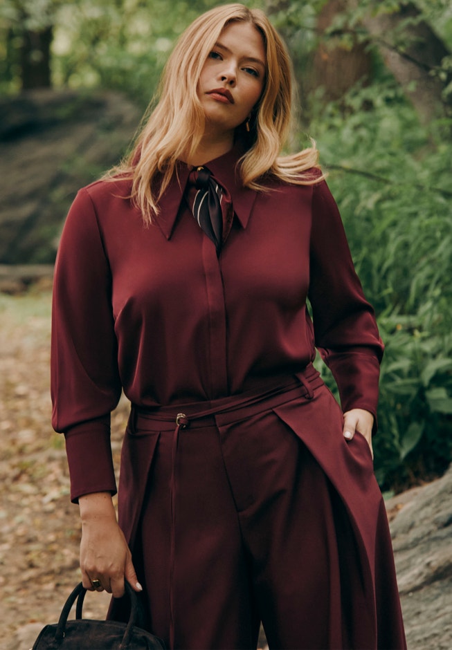 Pointed Collar Button Up Shirt image number 0