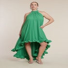  High Low Dramatic Ruffle Detail Dress image number null