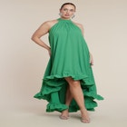  High Low Dramatic Ruffle Detail Dress image number null
