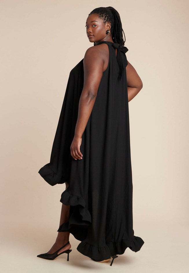  High Low Dramatic Ruffle Detail Dress image number 1