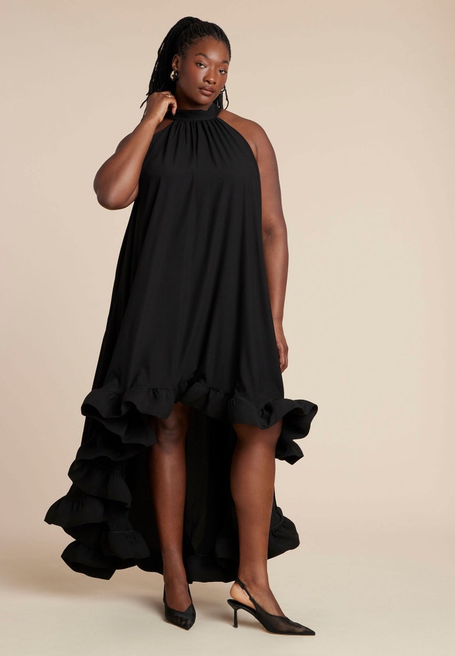  High Low Dramatic Ruffle Detail Dress image number 0