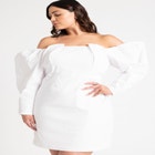 Mutton Sleeve Mini Dress image number null