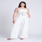 Shirred Halter Peplum Top image number null