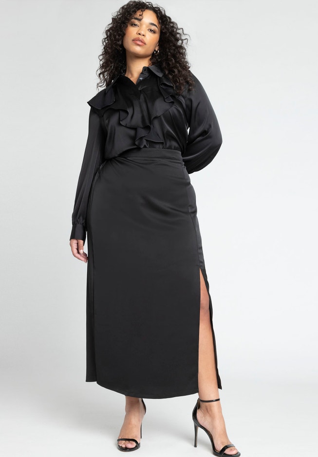 Flounce Front Button Down Top image number 3