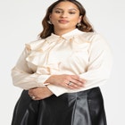 Flounce Front Button Down Top image number null